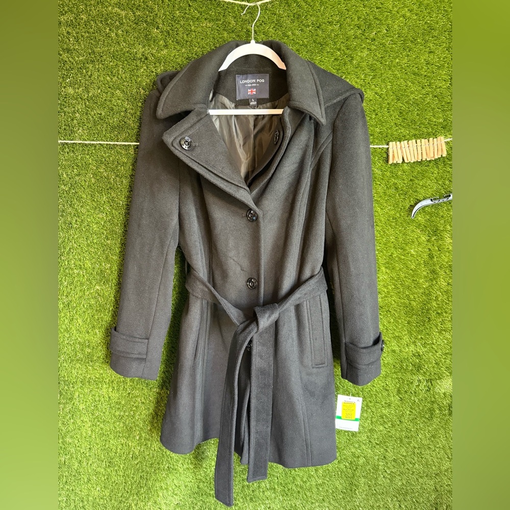 Women’s Tower by London Fog Wool Blend Trench Coat Size L